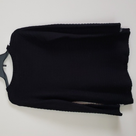 Dressbarn lightweight longline sweater, scoop neck, black white, women's size sm - Picture 7 of 7